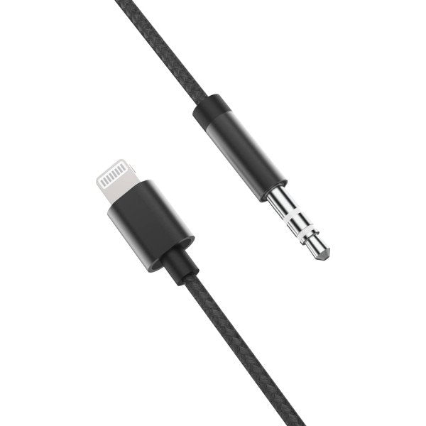 Lightning to 3.5mm Headphone Jack Aux Cord Braided Nylon Auxiliary Cable High-Fidelity Audio Transmission for iPhone 14 13 12 11 XS XR X 8 7 6 (Black)