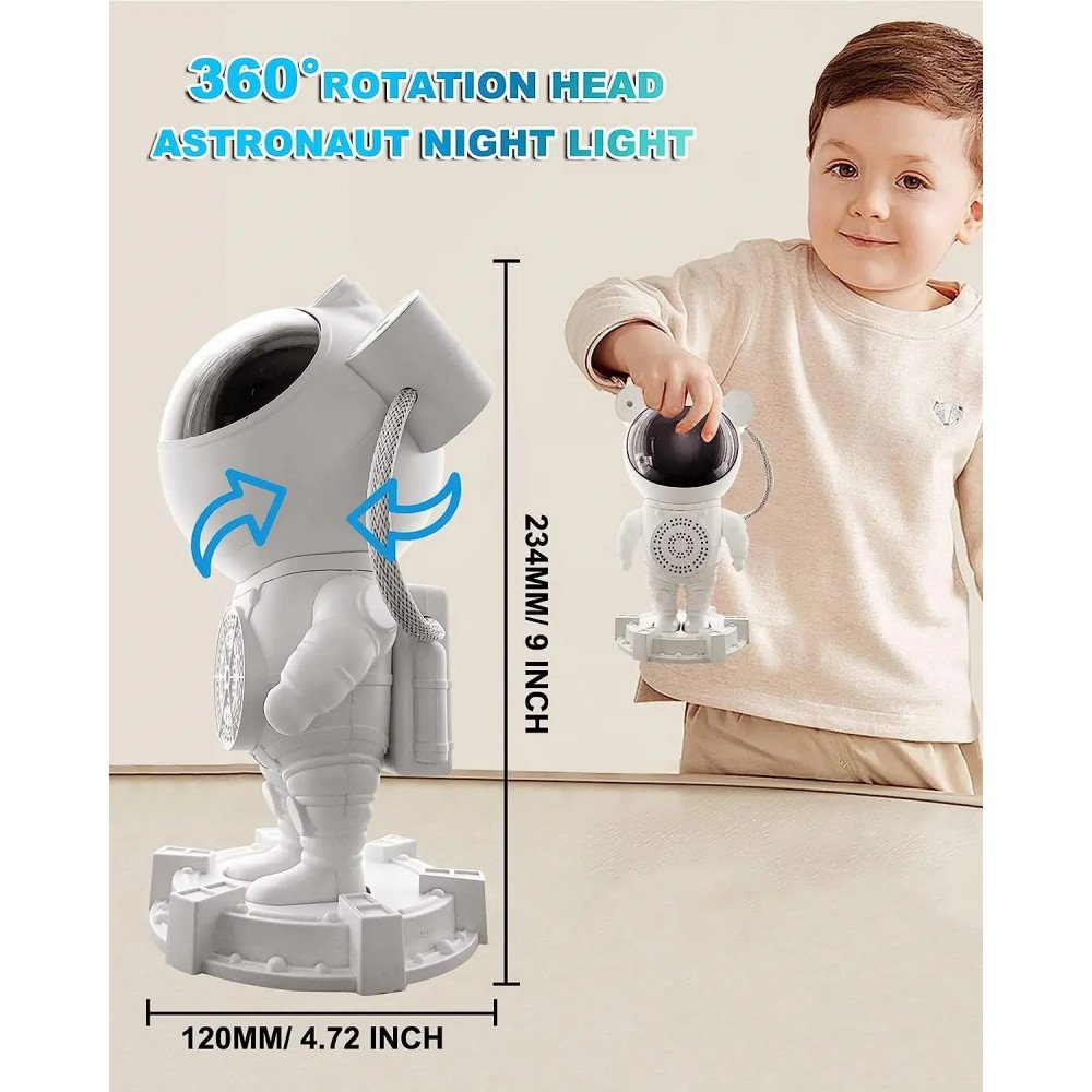 Astronaut Galaxy Starlight Projector with Bluetooth Speaker and Remote Control - Natural Sound, White Noise, Plug-In Only for Universal Cell Phone And Bluetooth Device (White)