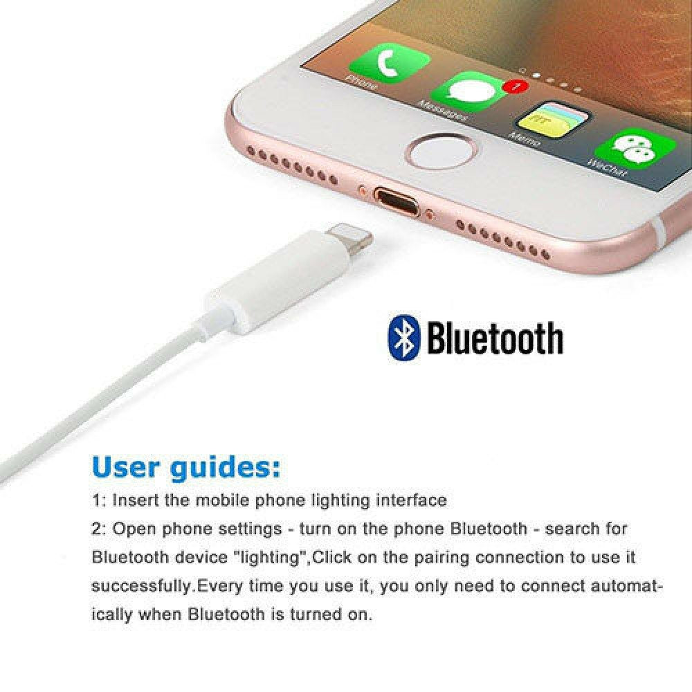 Bluetooth WIRED 8PIN Lighting to Earphone Headphone Jack Adapter Dongle for Apple iPhone (White)