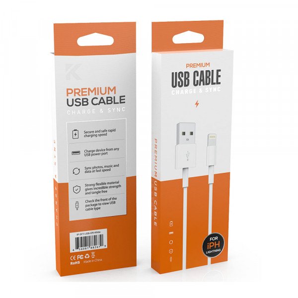 IP Lighting to USB Strong and Durable Cable 3FT for iPhone, I Device 3FT (White)