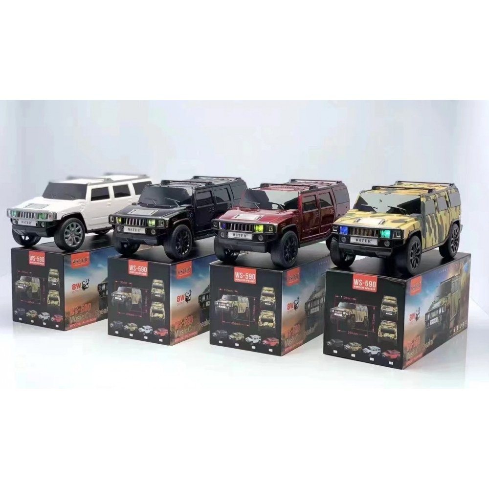 Large SUV Design Music Car Portable Wireless Bluetooth Speaker with LED Light WS590 for Universal Cell Phone And Bluetooth Device (Black)