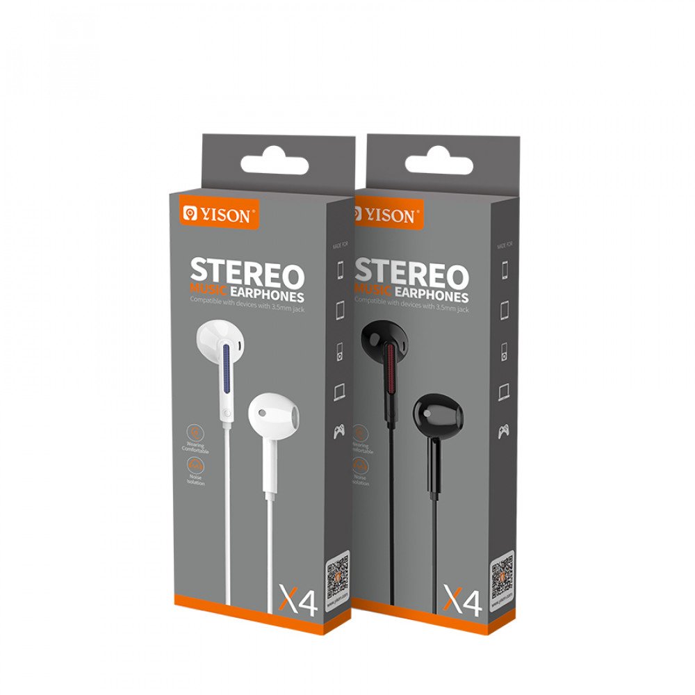 Cool Fashion High Sound Stereo Sound Earphones with Microphone 3.5mm Aux Auxiliary Cable (Black